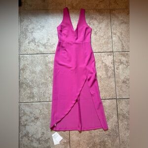 Abercrombie & Fitch Plunge V-neck Midi Dress